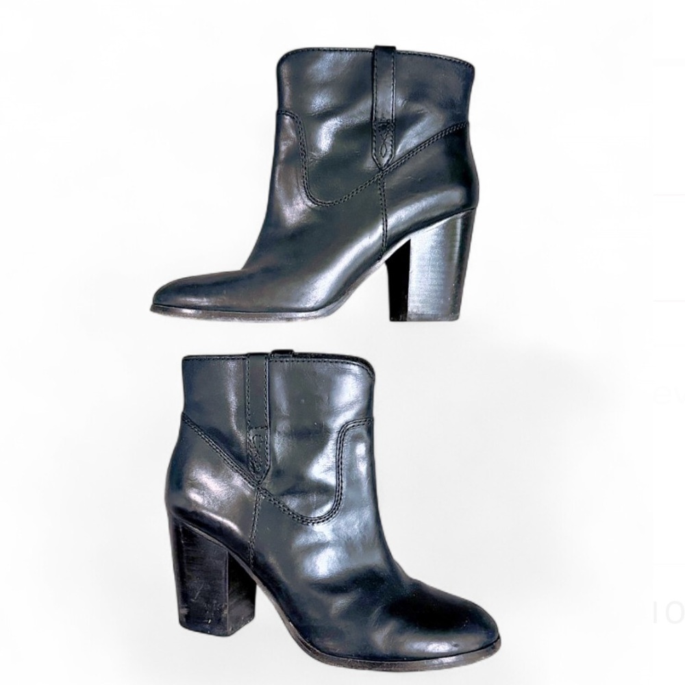 FRYE Black Leather Ankle Boots